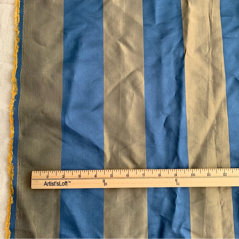 Fabric | Acrylic/Acetate Lining Fabric, Blue Bronze Stripes, 60" x 1.4+ yards